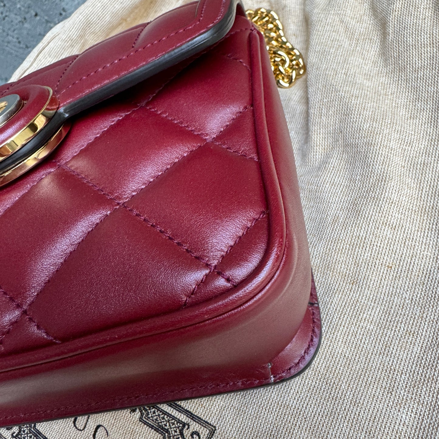 Gucci Deco Mini Flap Leather Crossbody