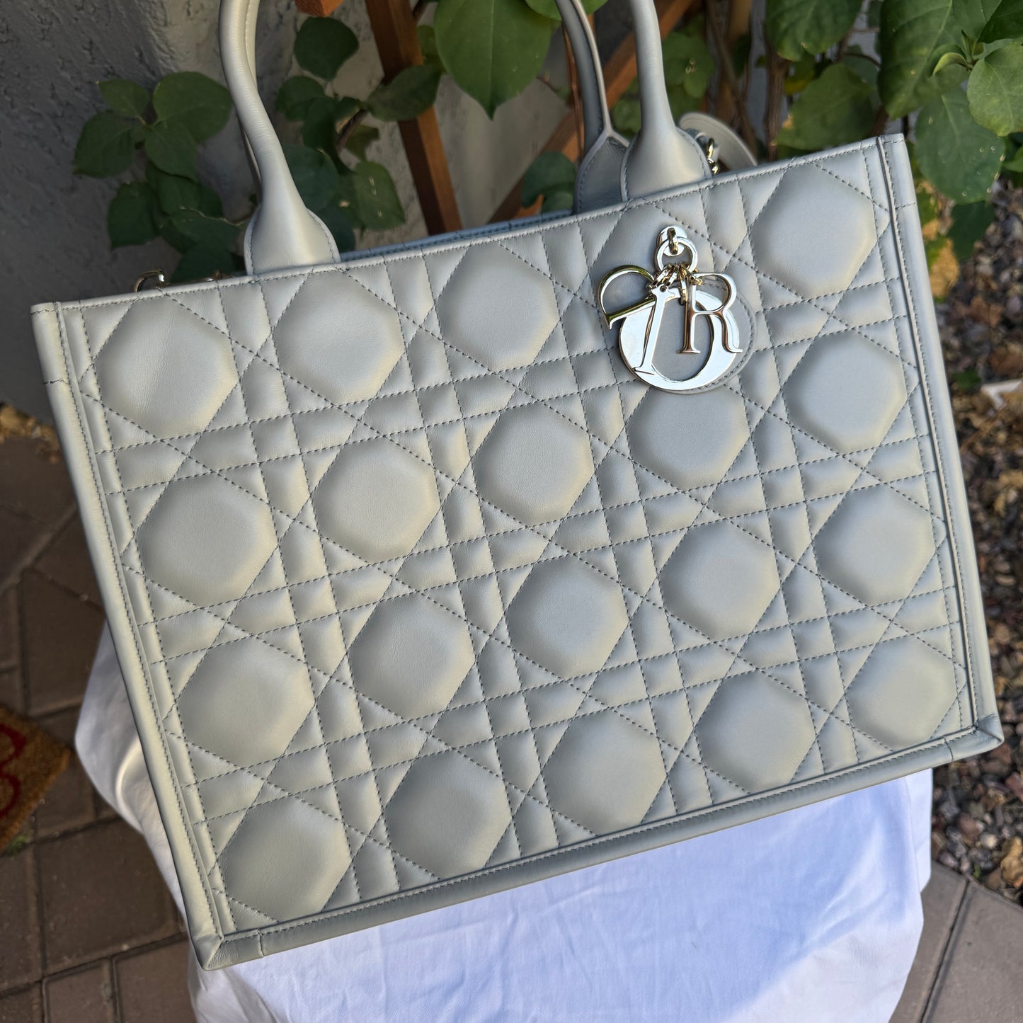 Christian Dior Calfskin Macrocannage Leather Medium Book Tote