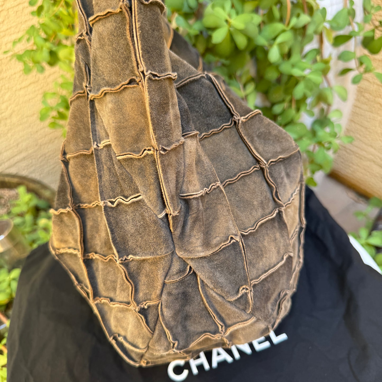 Chanel Vintage Suede Patchwork Hobo