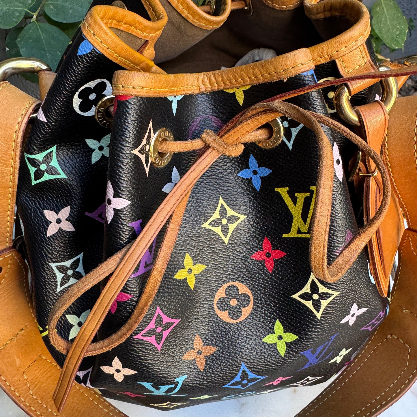 Louis Vuitton Multicolore Petit Noe Bucket Drawstring Shoulder Bag