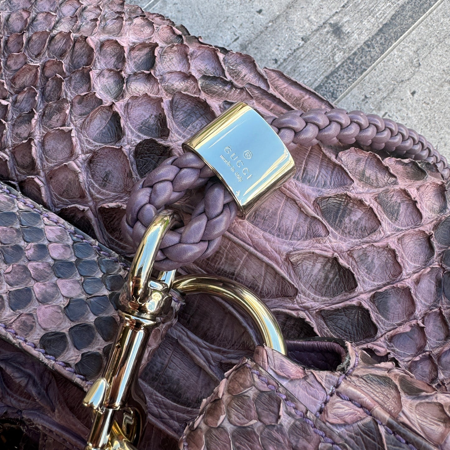 Gucci G Wave Python Hobo