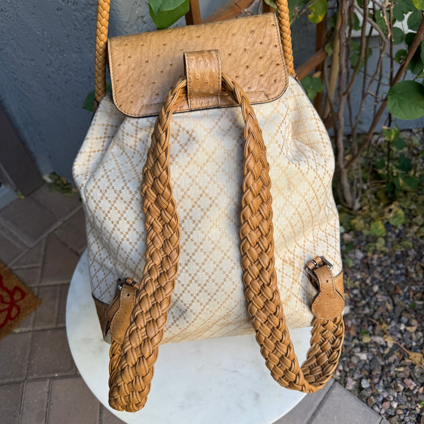 Gucci Ostrich Leather Convertible Backpack