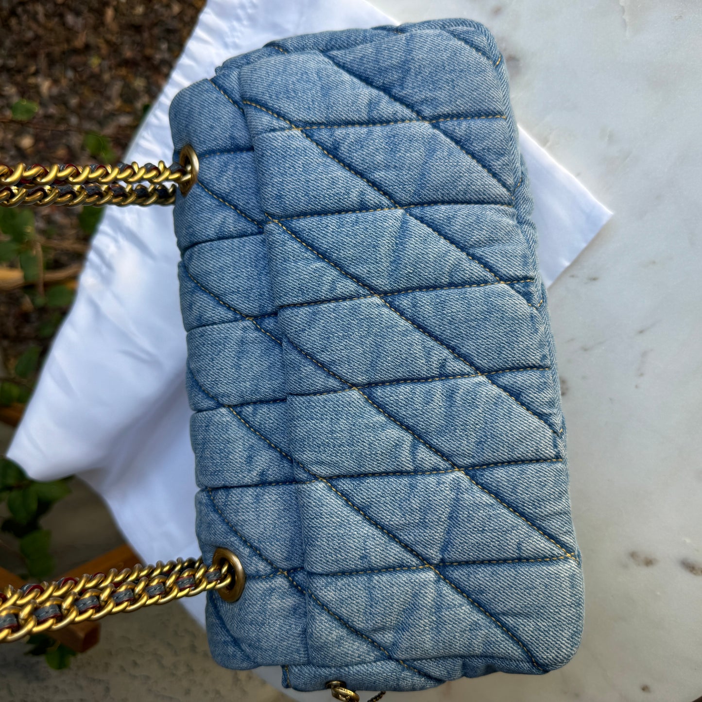 Coach Quilted Denim Tabby 26 Shoulder Bag