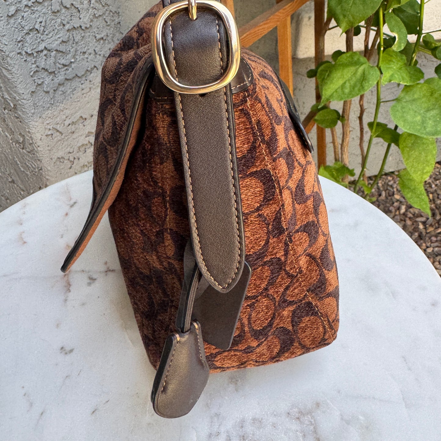 Coach Chenille Large Etta Flap Shoulder Bag