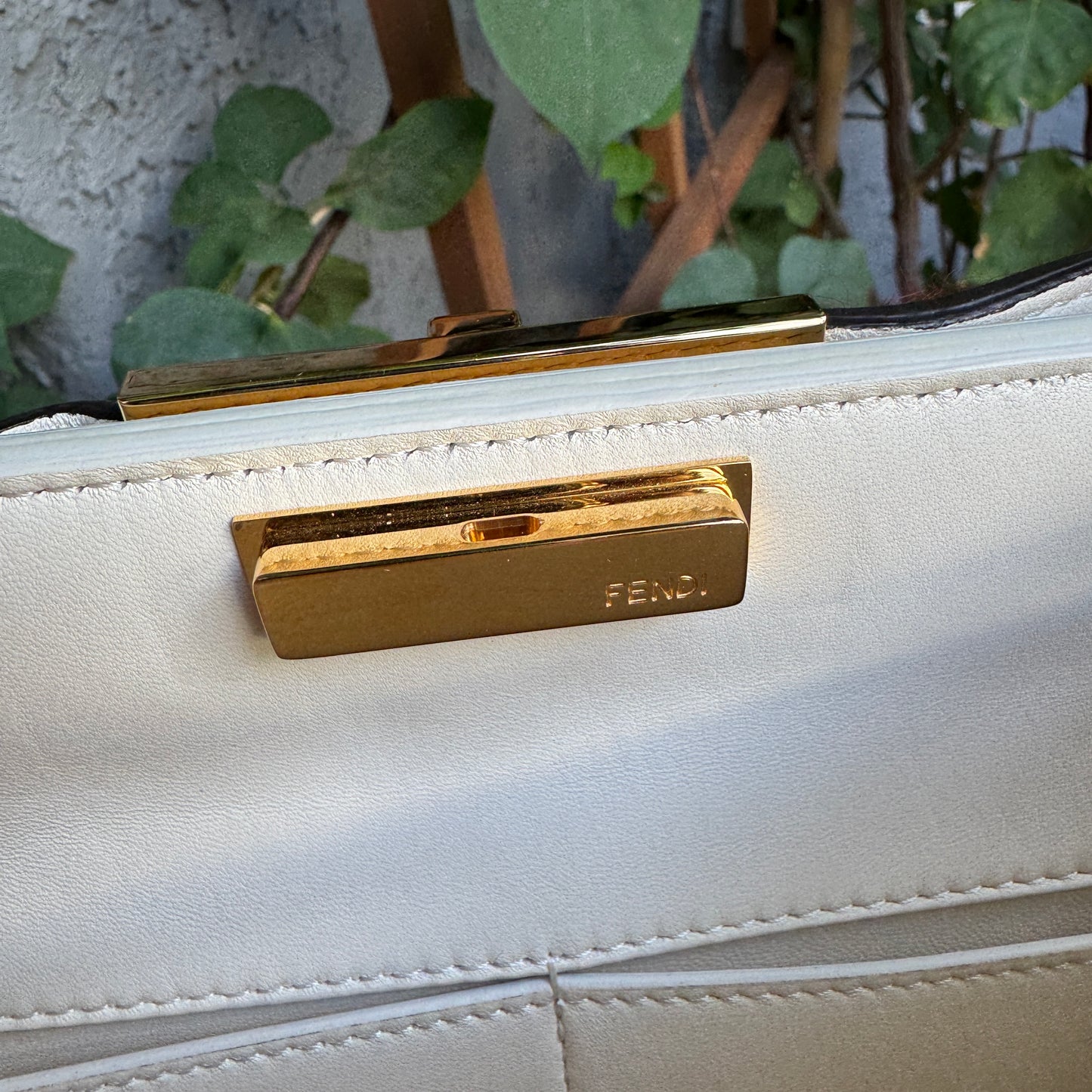 Fendi Pony Hair Leather Peekaboo Clutch Crossbody