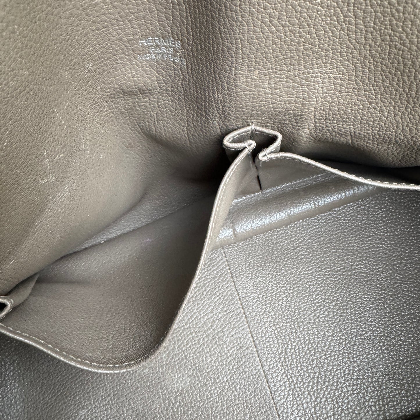 Hermès Jypsiere 34 Bicolor Pebbled Clemence Leather Crossbody