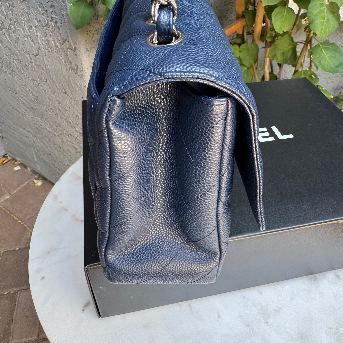 Chanel Jumbo Classic Single Flap Caviar Leather Shoulder Bag