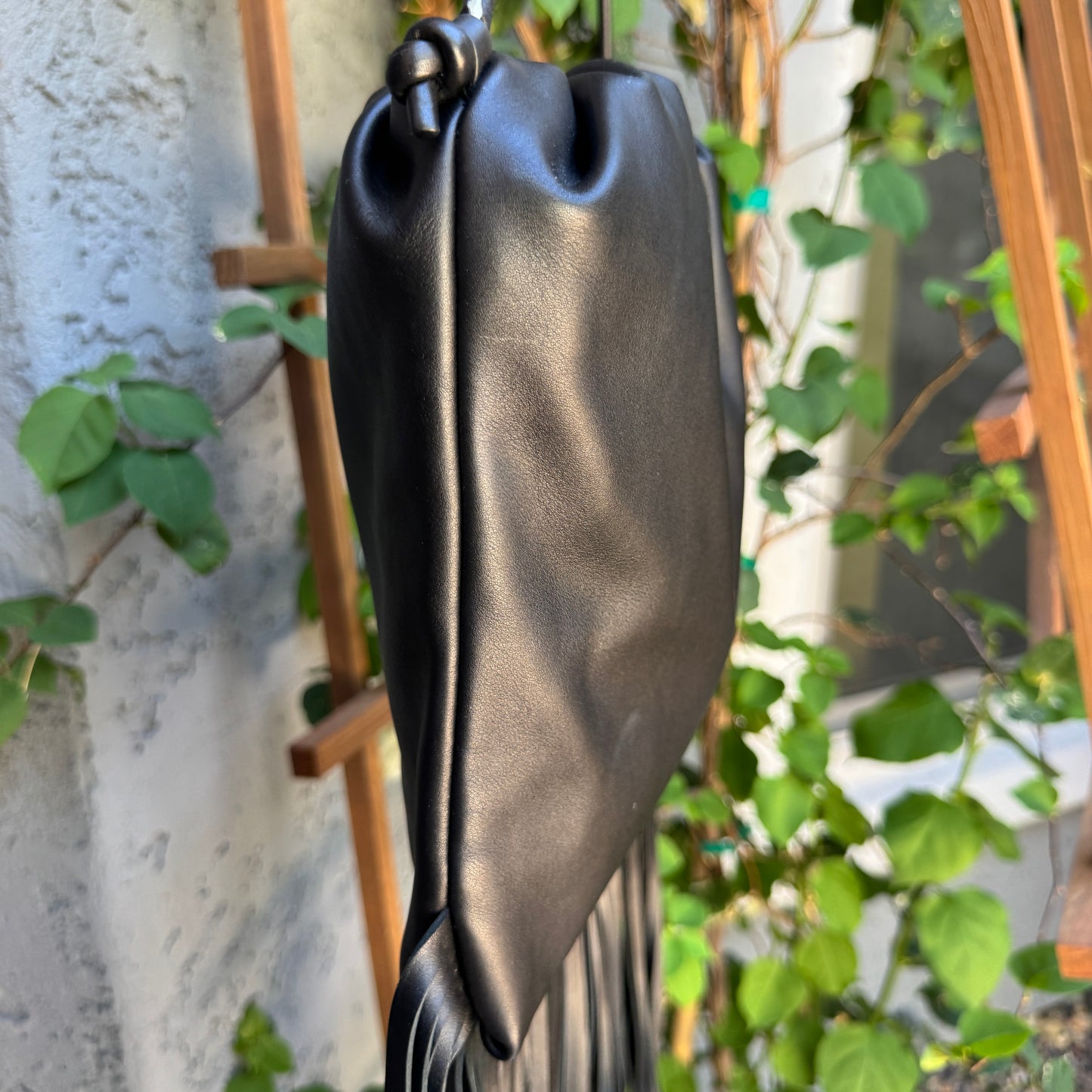 Bottega Veneta The Fringe Pouch Leather Shoulder Bag