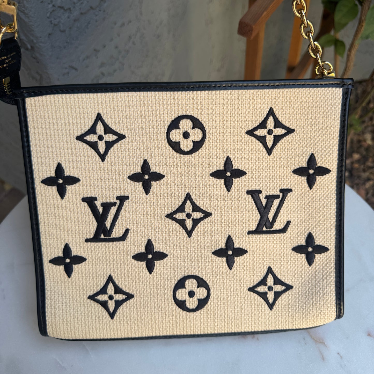 Louis Vuitton Raffia Toiletry 26 Pouch Pochette on Chain
