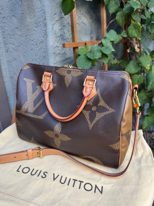 Louis Vuitton Reverse Giant Monogram Speedy Bandouliere 30