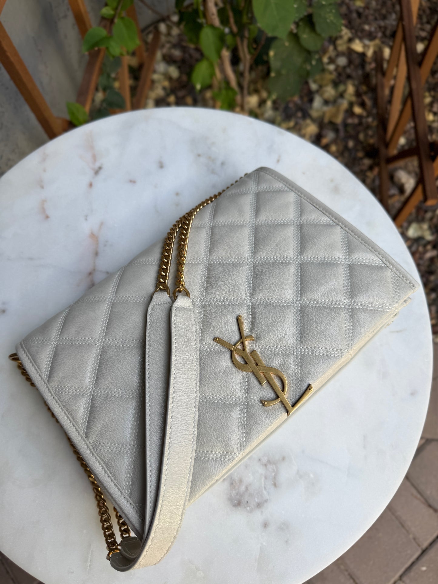 Saint Laurent Quilted Small Becky Shoulder Bag