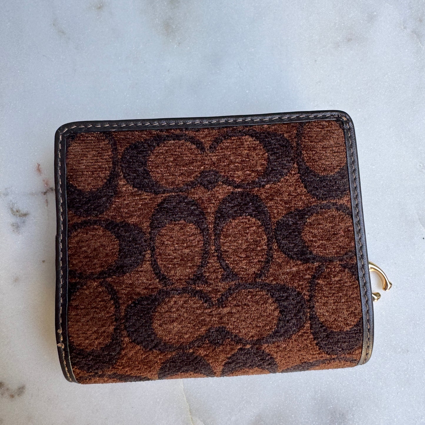 Coach Chenille Snap Wallet