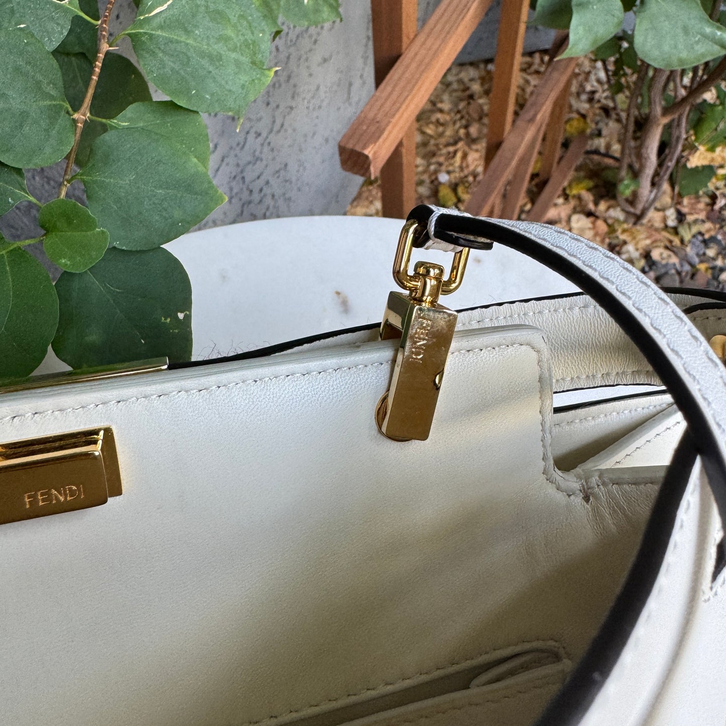 Fendi Pony Hair Leather Peekaboo Clutch Crossbody