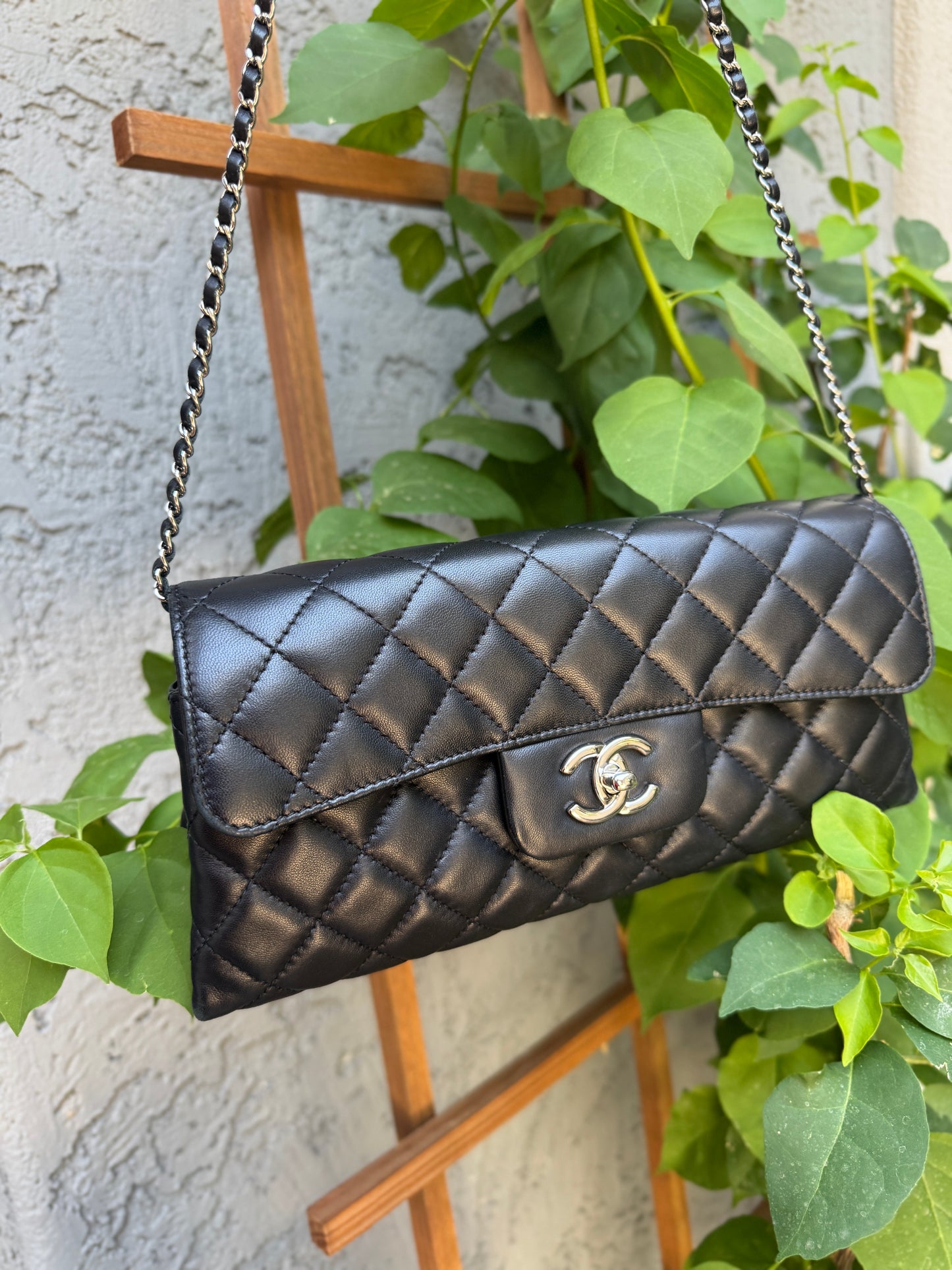 Chanel East West Single Flap Crossbody Bag