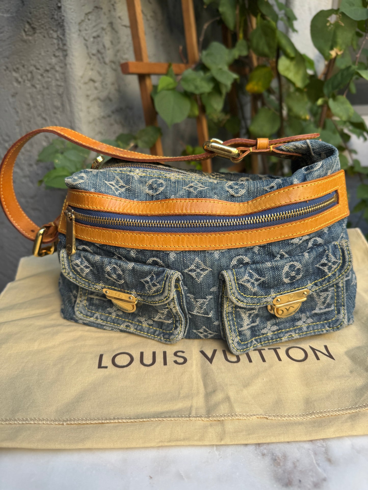 Louis Vuitton Monogram Denim Baggy PM Shoulder Bag