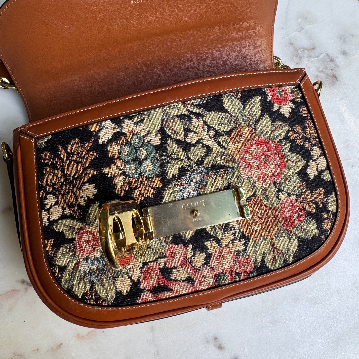 Celine Floral Jacquard Chain Maillon Triomphe