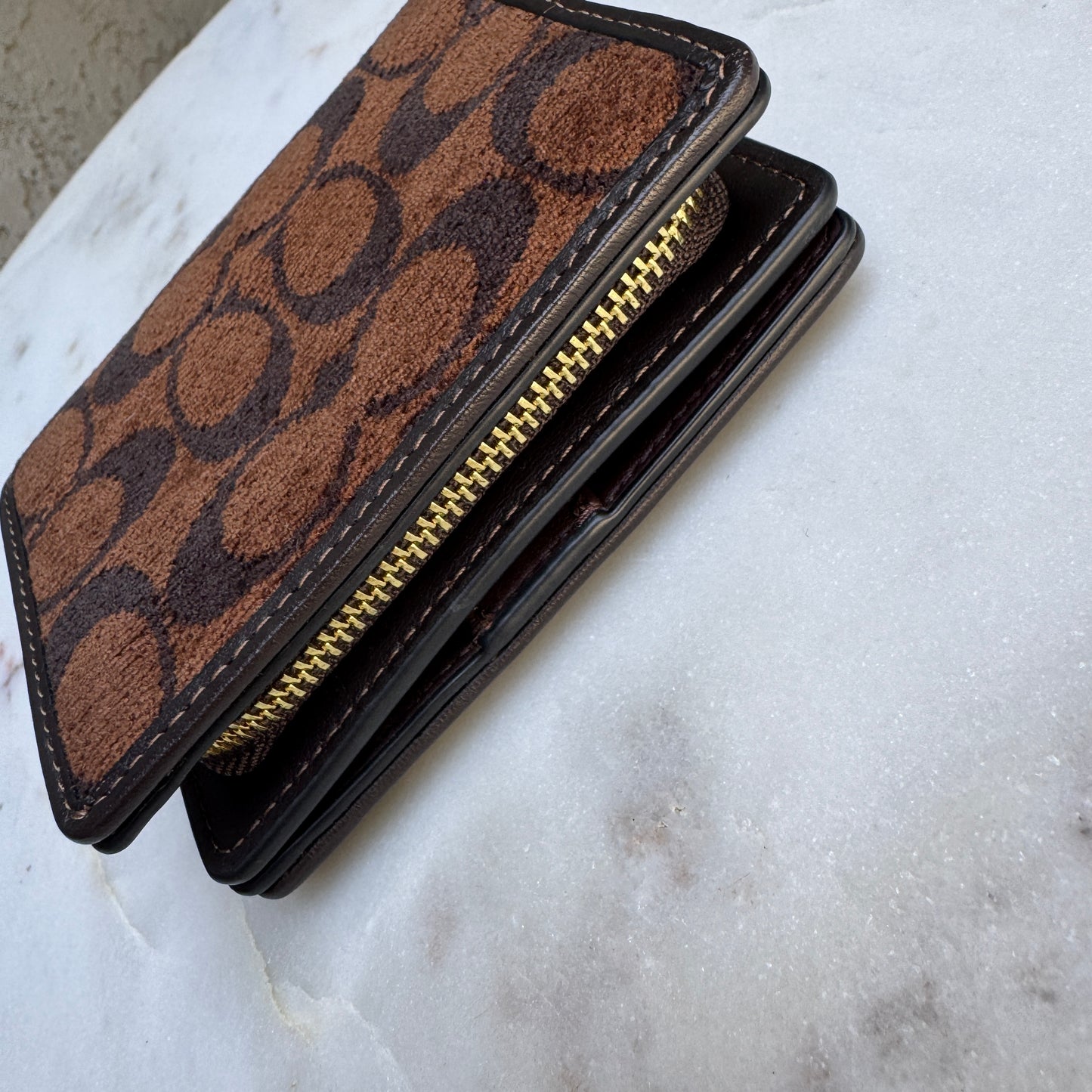 Coach Chenille Snap Wallet