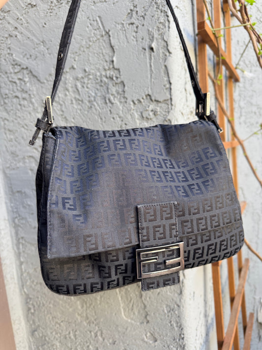 Fendi Vintage Mamma Monogram Baguette Shoulder Bag