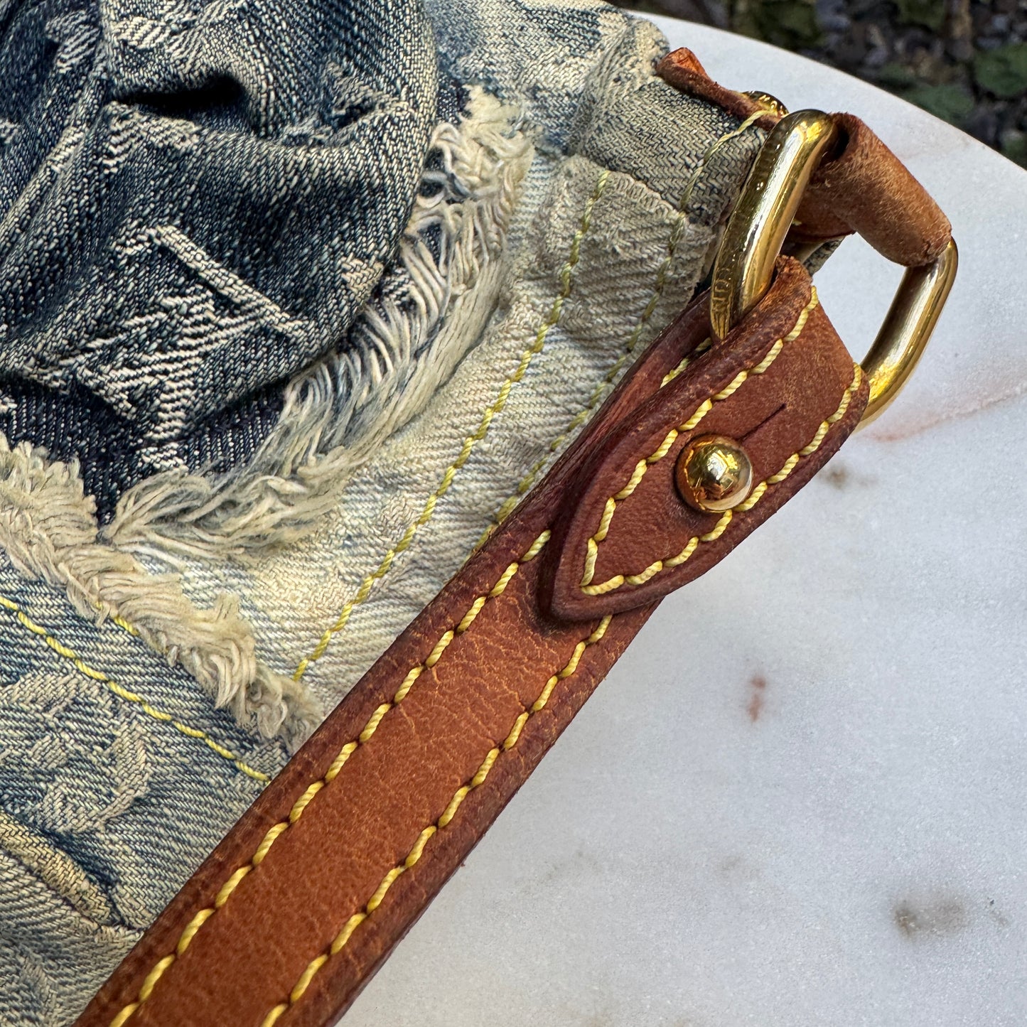 Louis Vuitton Denim Patchwork Pouchy Shoulder Bag