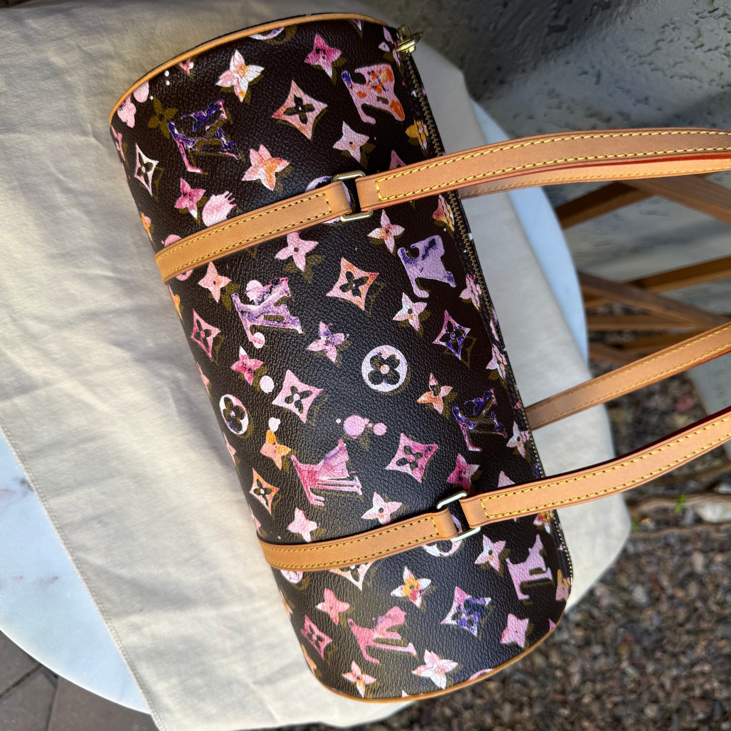 Louis Vuitton Richard Prince Monogram Watercolor Papillon 30 Shoulder Bag