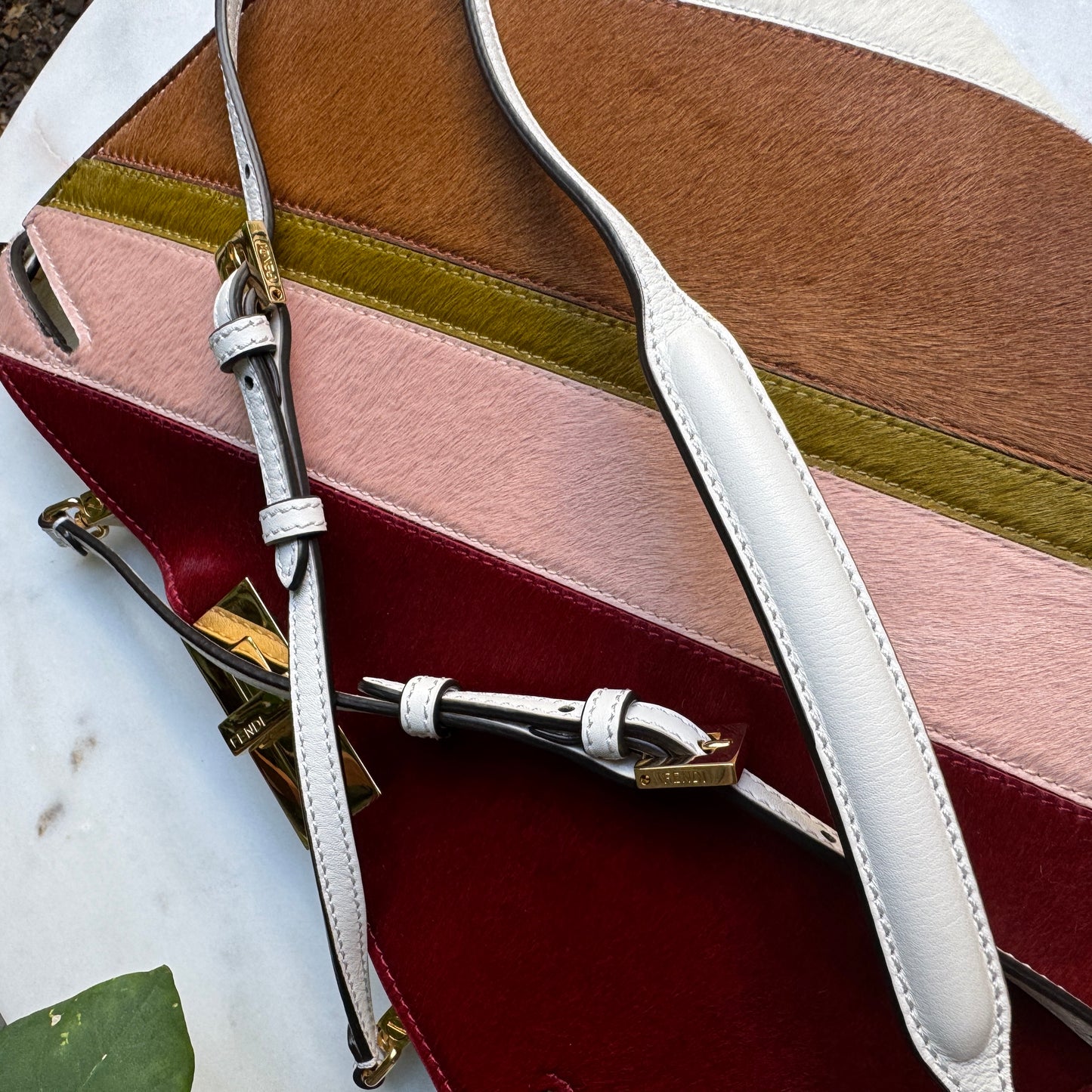 Fendi Pony Hair Leather Peekaboo Clutch Crossbody