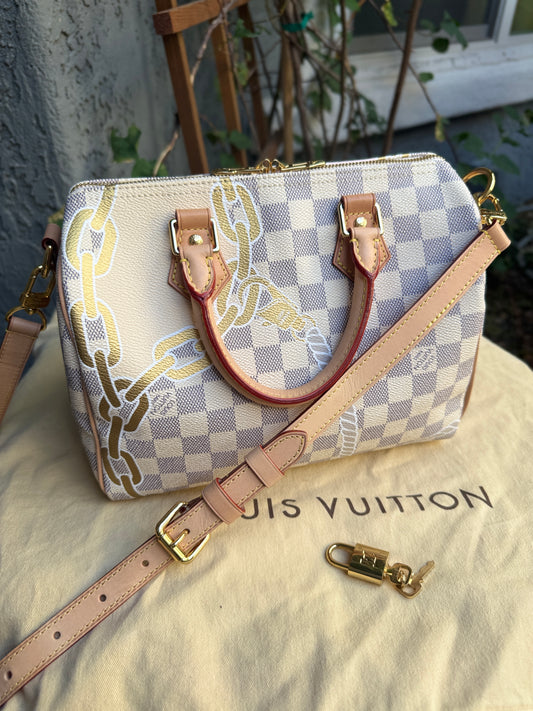 Louis Vuitton Nautical Damier Azur Speedy Bandoulière 25
