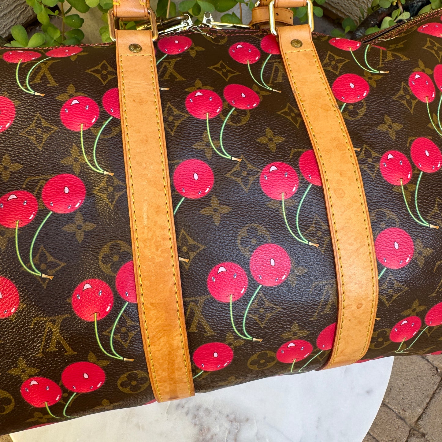 Louis Vuitton x Takashi Murakami Vintage Cherry Keepall 45
