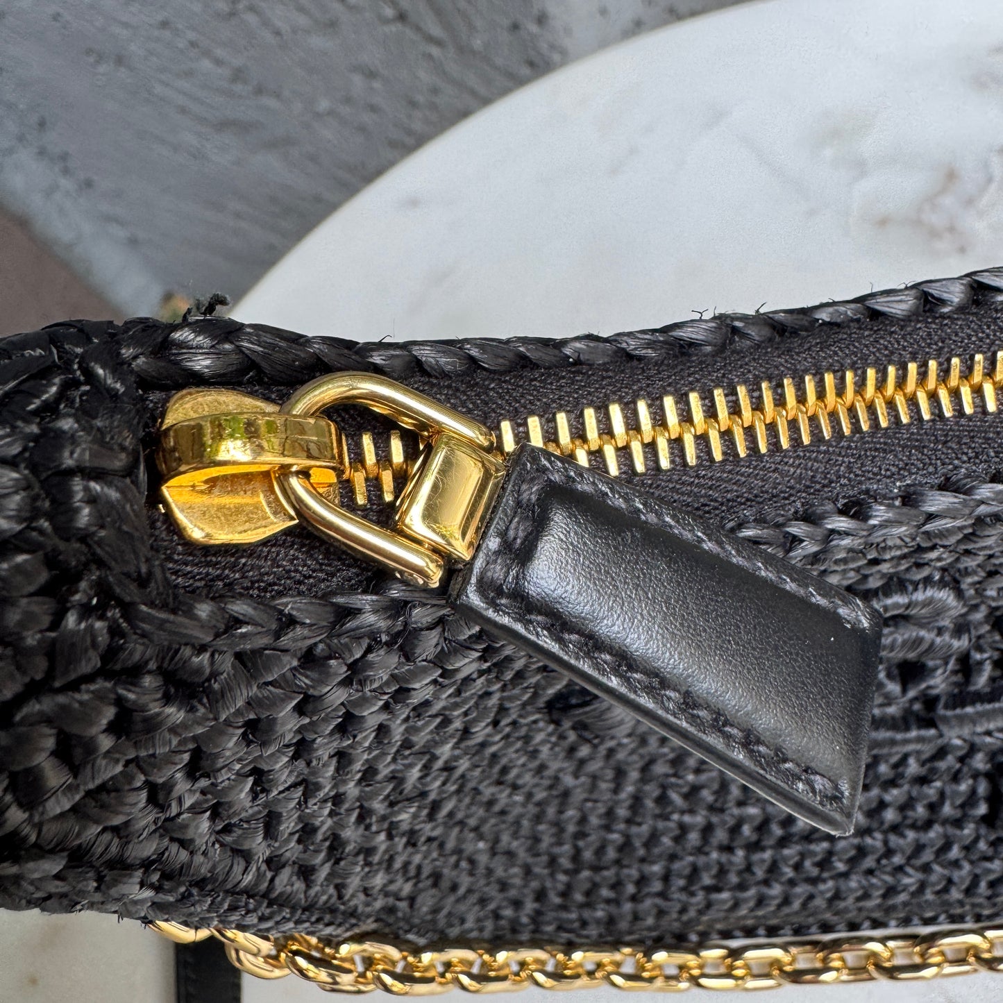 Prada Re-Edition Mini Crochet Raffia Crossbody Bag