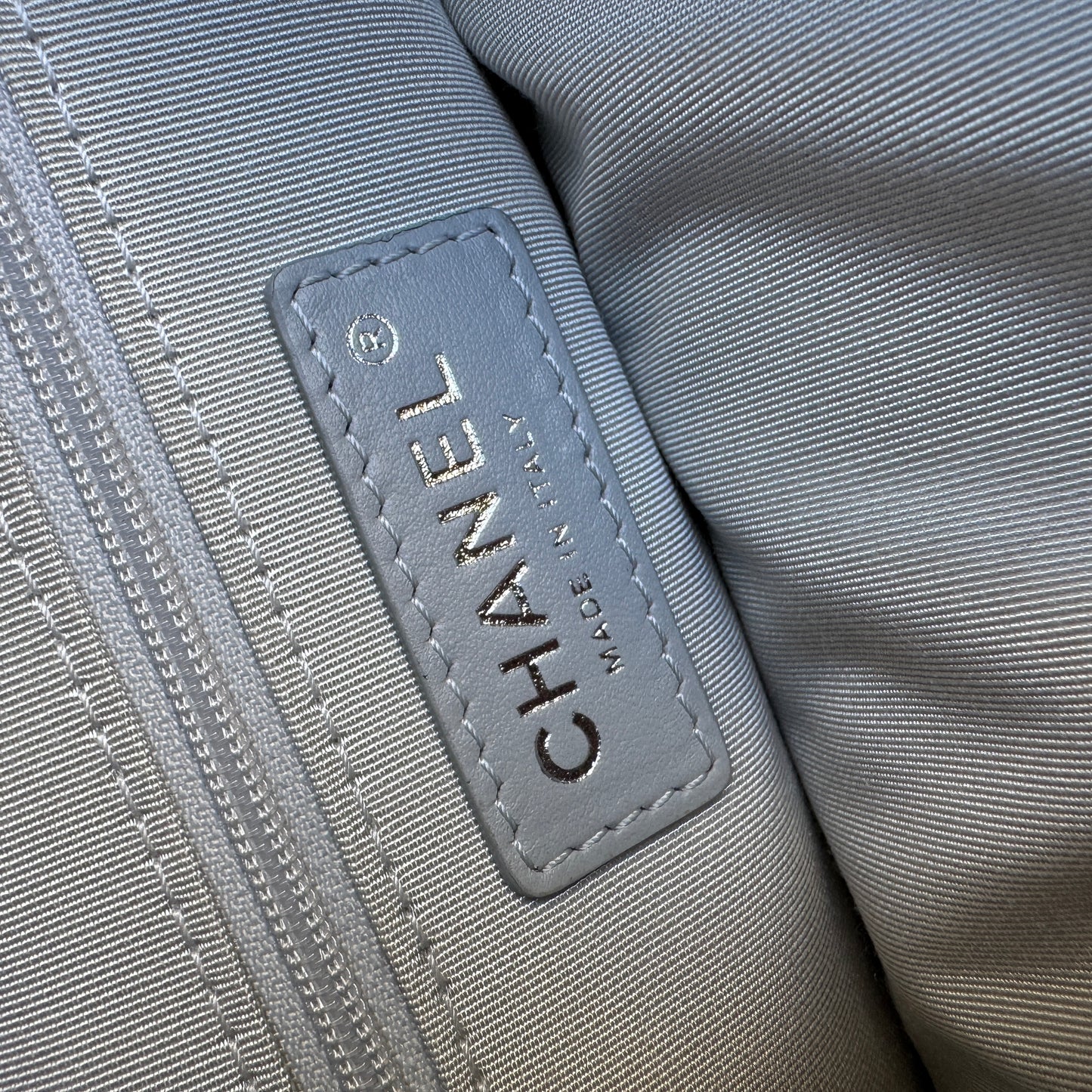 Chanel Silver Quilted Leather Airline Casual Rock Easy Flap Shoulder Bag