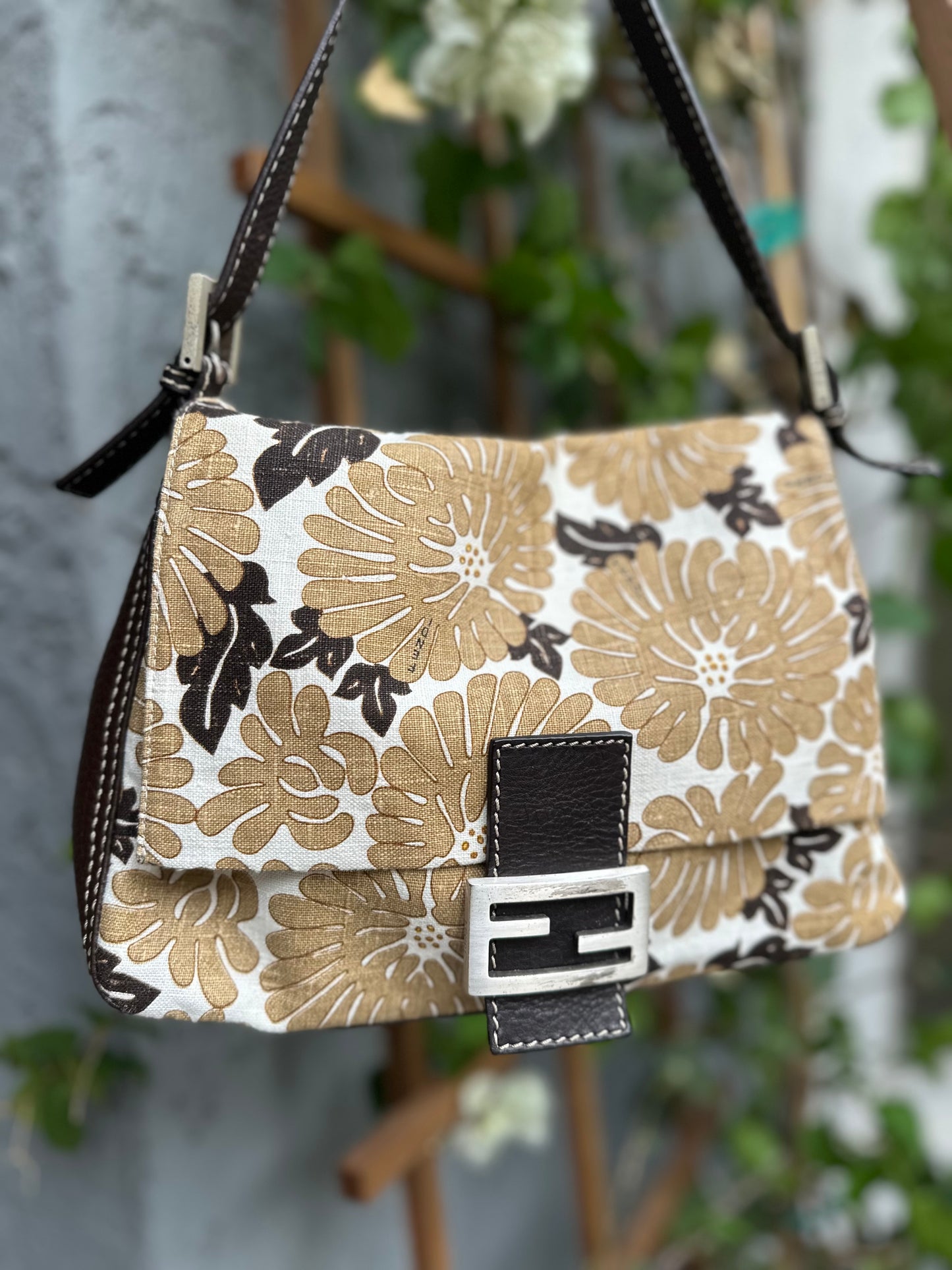 Fendi Floral Mama Baguette Shoulder Bag