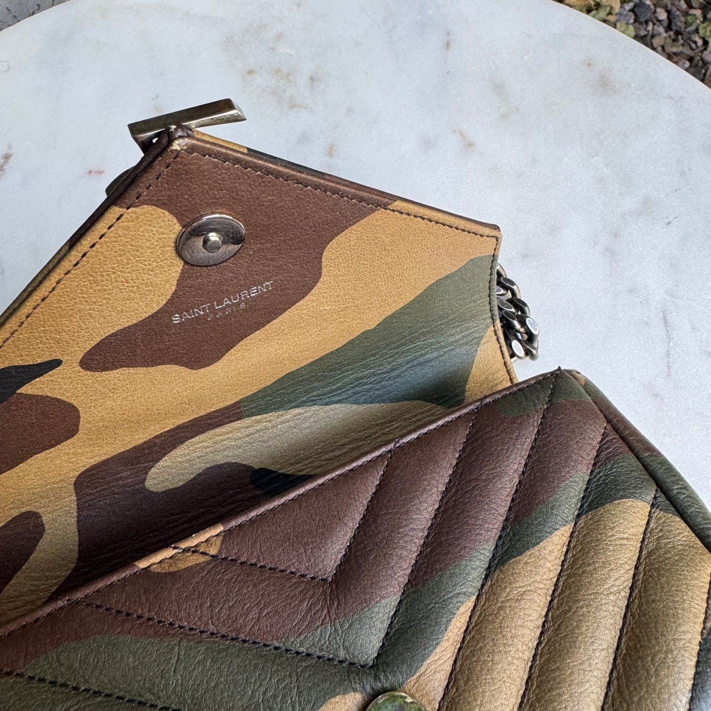Saint Laurent Camo Mini College Crossbody