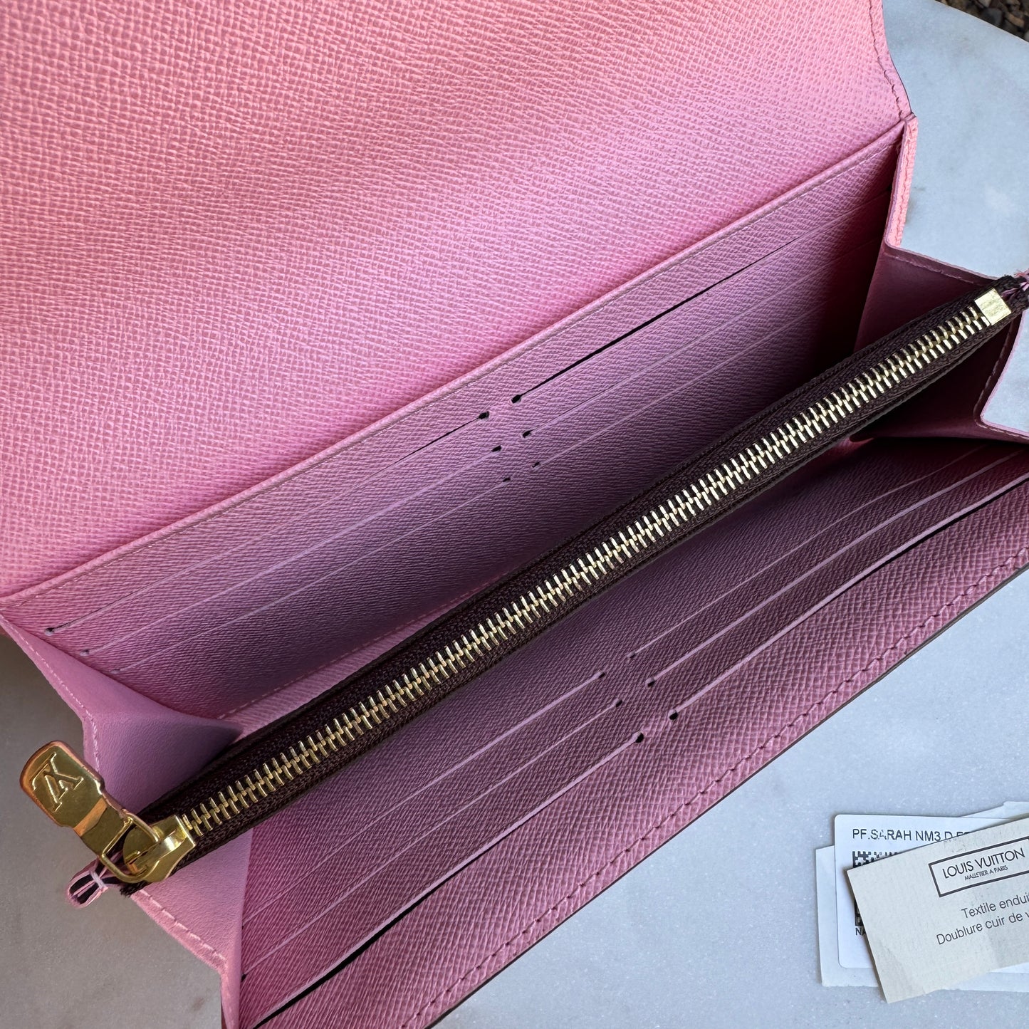 Louis Vuitton Limited Edition Studded Damier Ebene Sarah Wallet