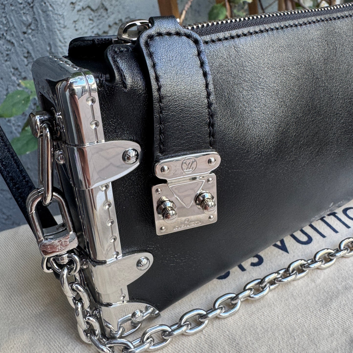 Louis Vuitton Calfskin Leather Soft Slim Trunk Crossbody