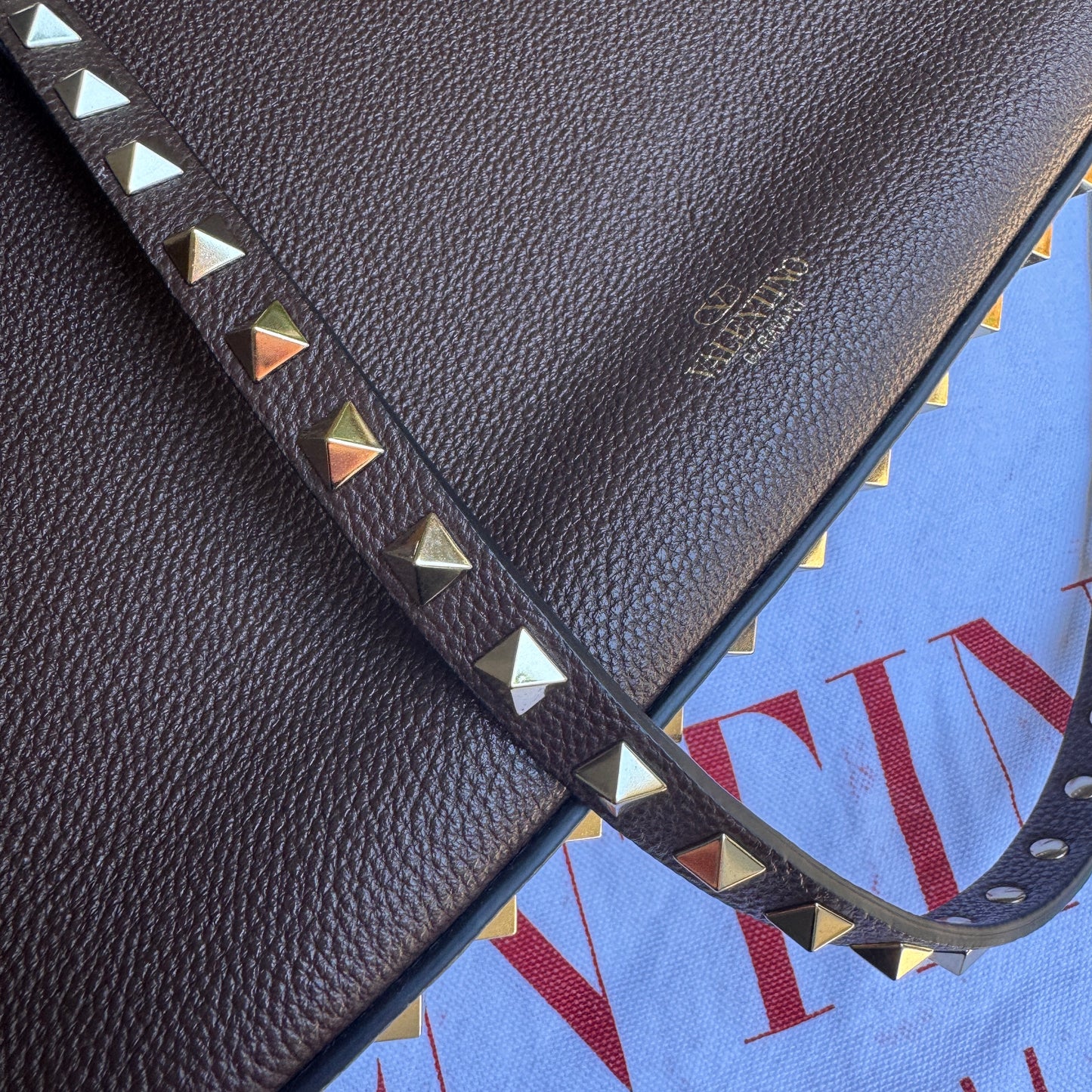 Valentino Garavani Rockstud Leather Hobo Bag