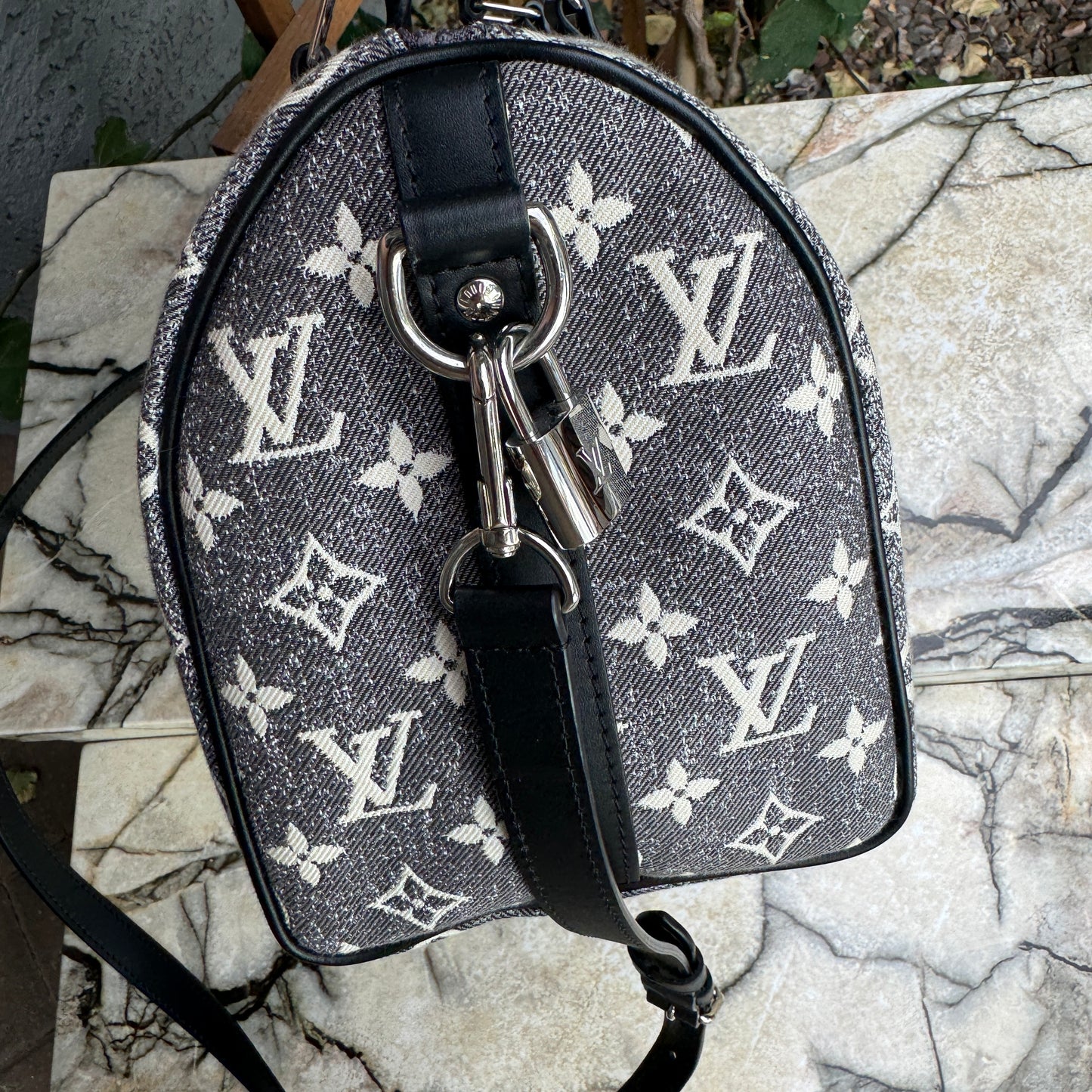 Louis Vuitton Monogram Jacquard Denim Speedy Bandouliere 25