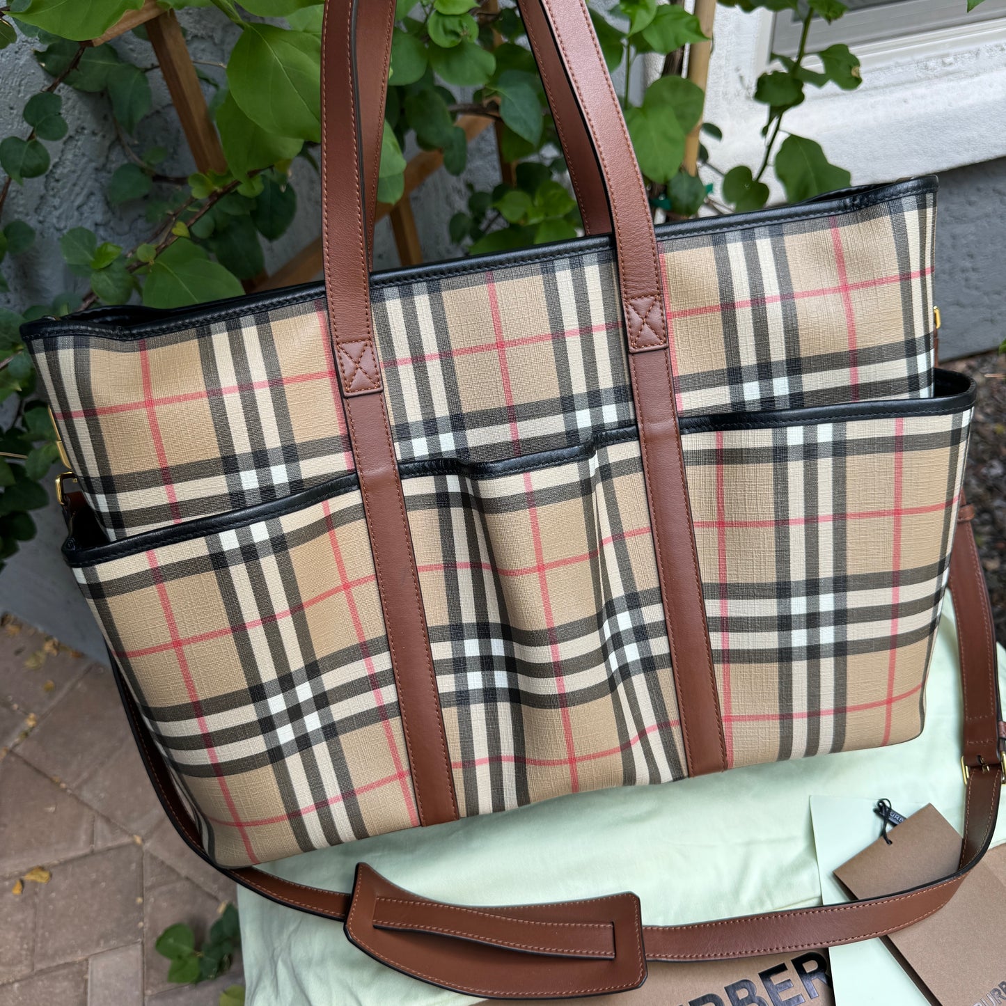 Burberry Parker Vintage Check Diaper Bag