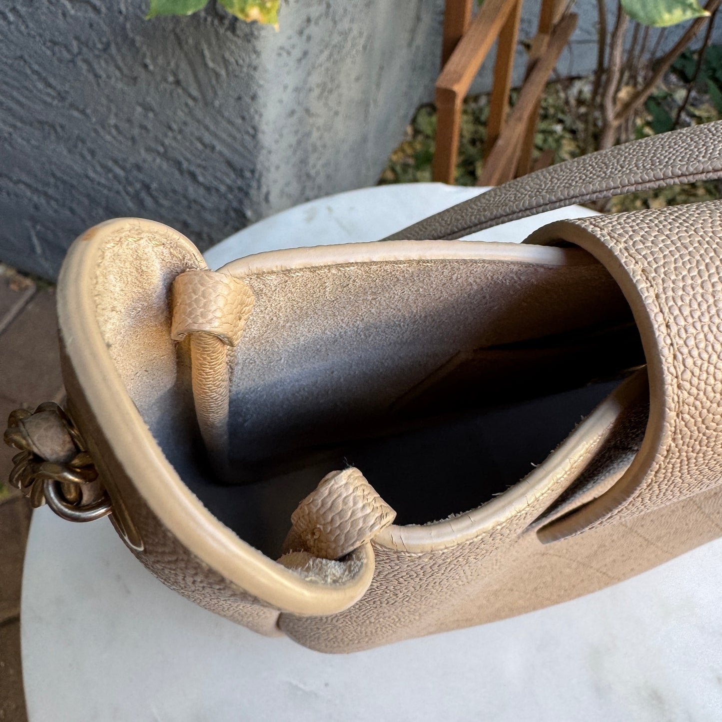 Chanel Moon Lock Perforated Diamond Caviar Leather Hobo