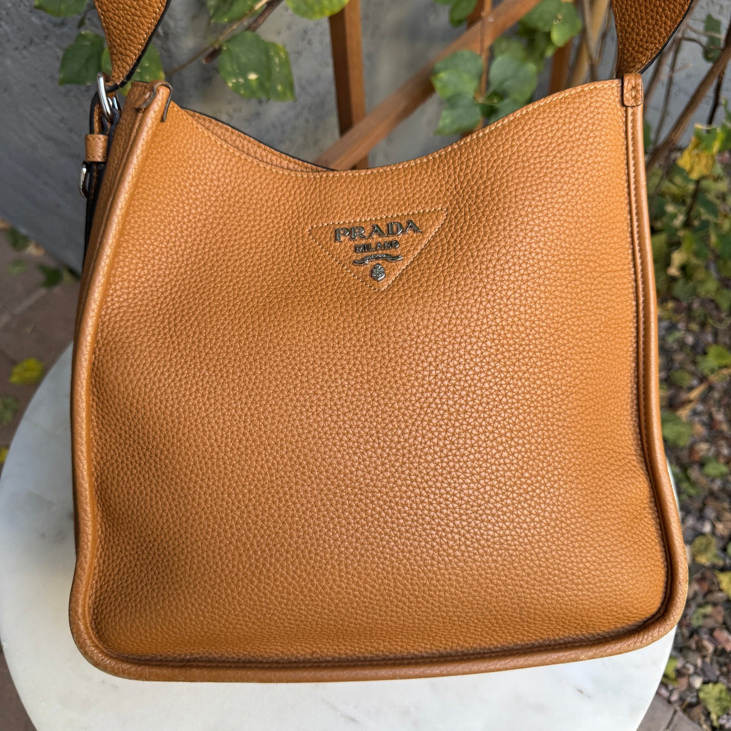 Prada Vitello Daino Hobo Leather Crossbody