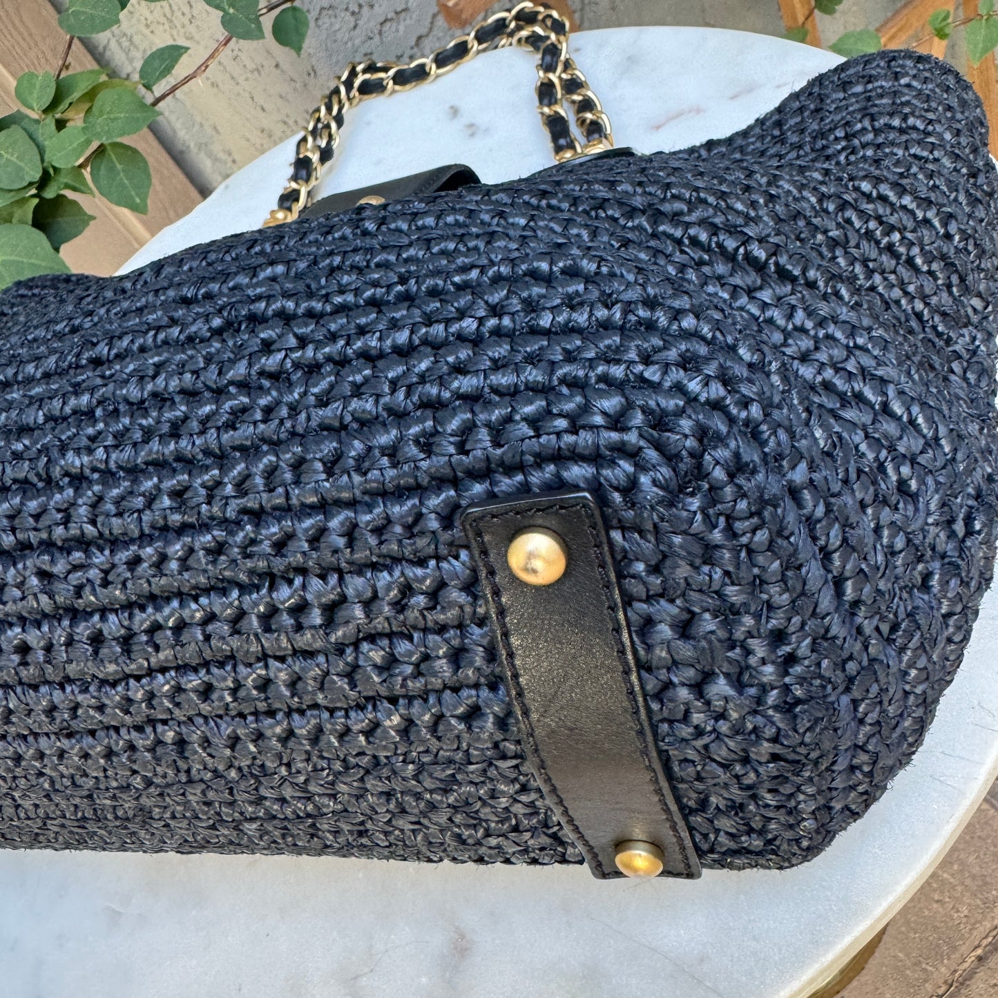 Chanel Raffia Chain Tote