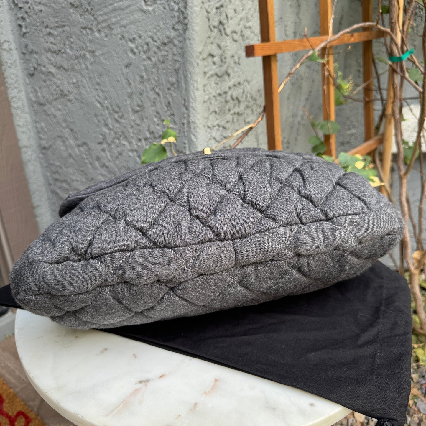 Chanel Maxi Jersey Bubble Single Flap Quilt Shoulder Bag