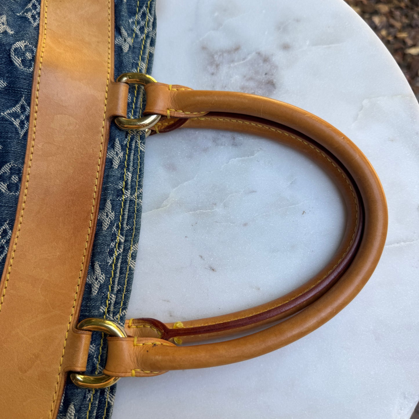 Louis Vuitton Vintage Monogram Denim Sac Plat Tote