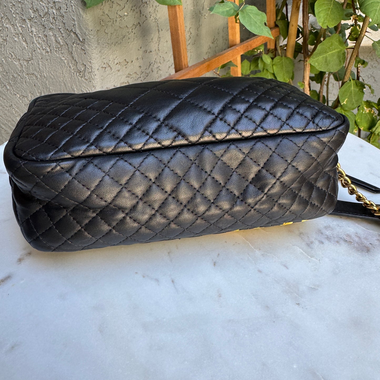 Versace Baroque Icon Quilted Leather Camera Crossbody Bag