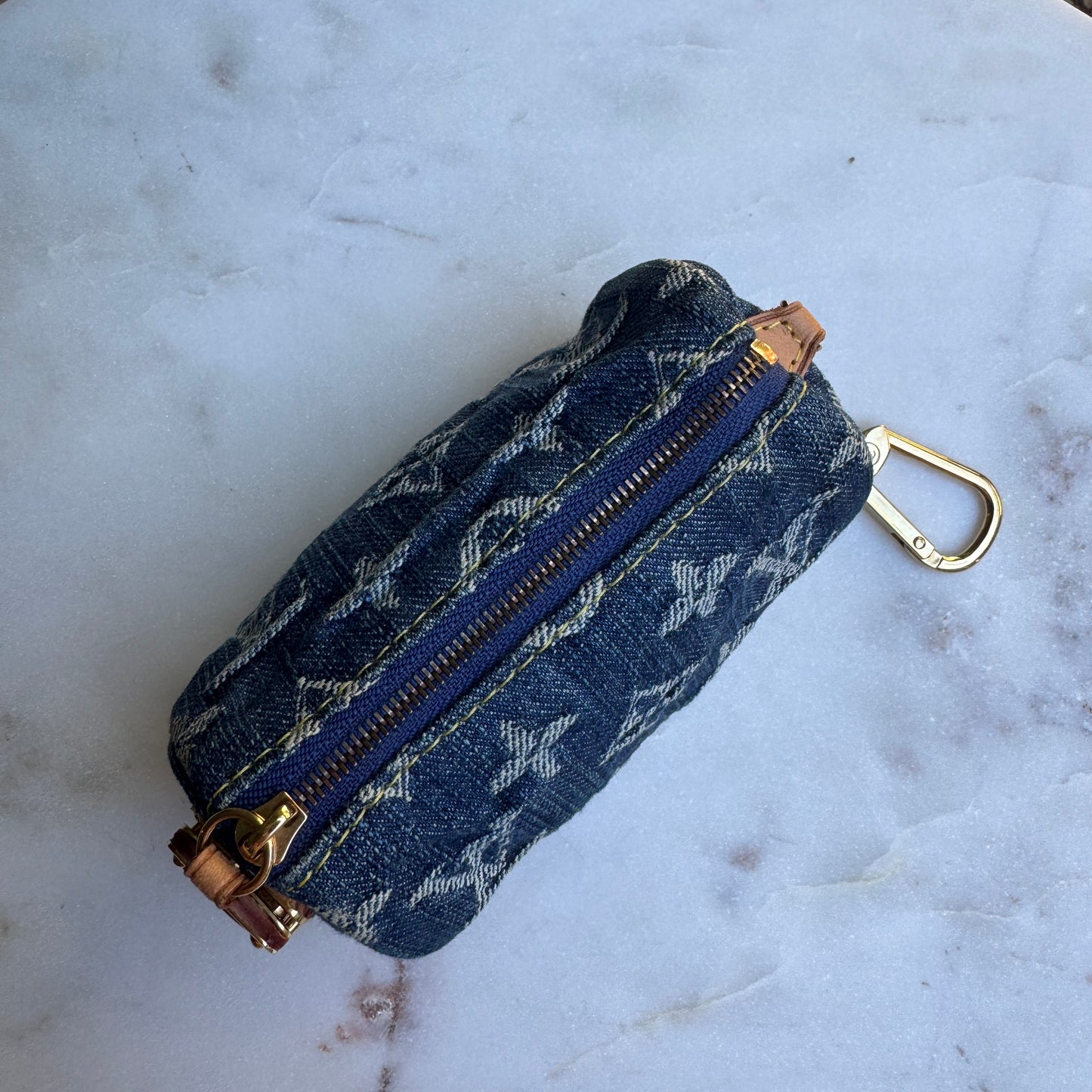 Louis Vuitton Vintage Monogram Denim Trousse Speedy Pouch