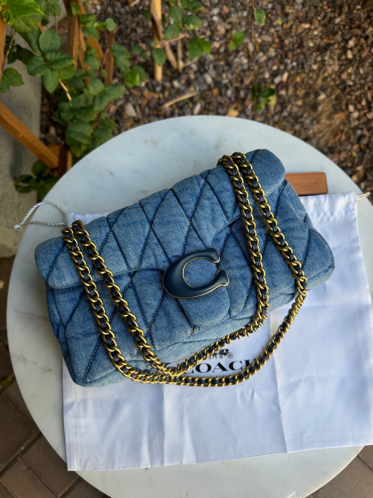 Coach Quilted Denim Tabby 26 Shoulder Bag