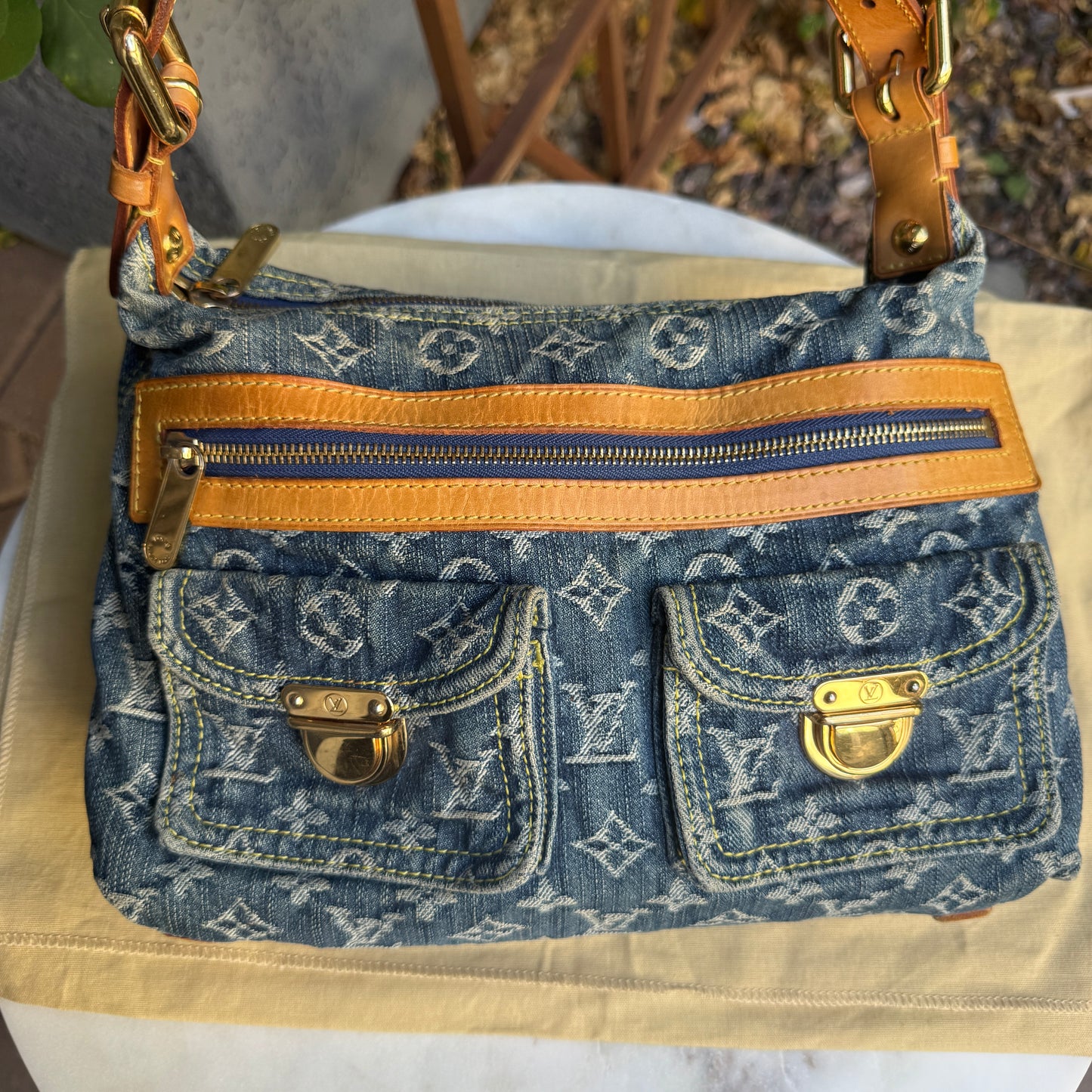 Louis Vuitton Monogram Denim Baggy PM Shoulder Bag