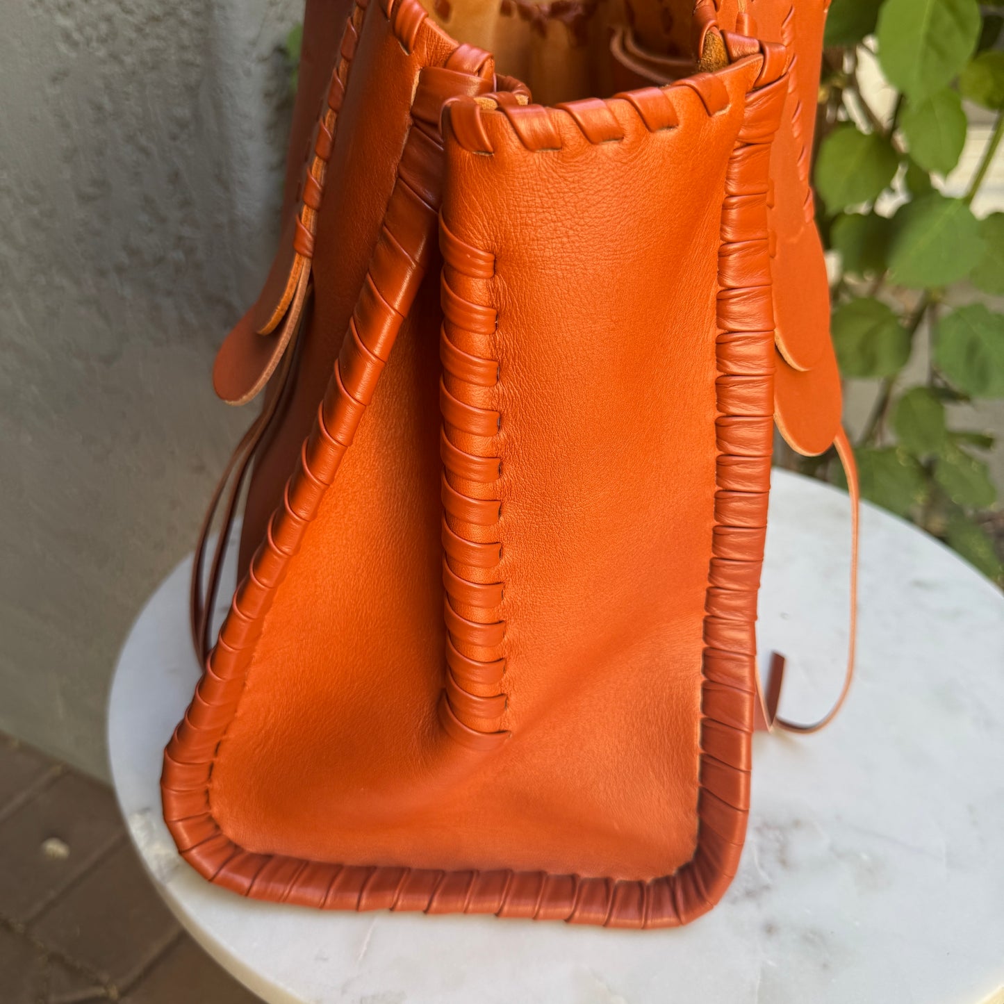 Chloé Mony Whipstitch Leather Medium Tote