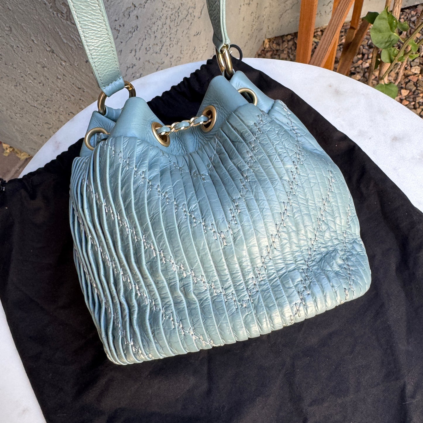 Chanel Paris-Greece Small Coco Pleats Bucket Bag