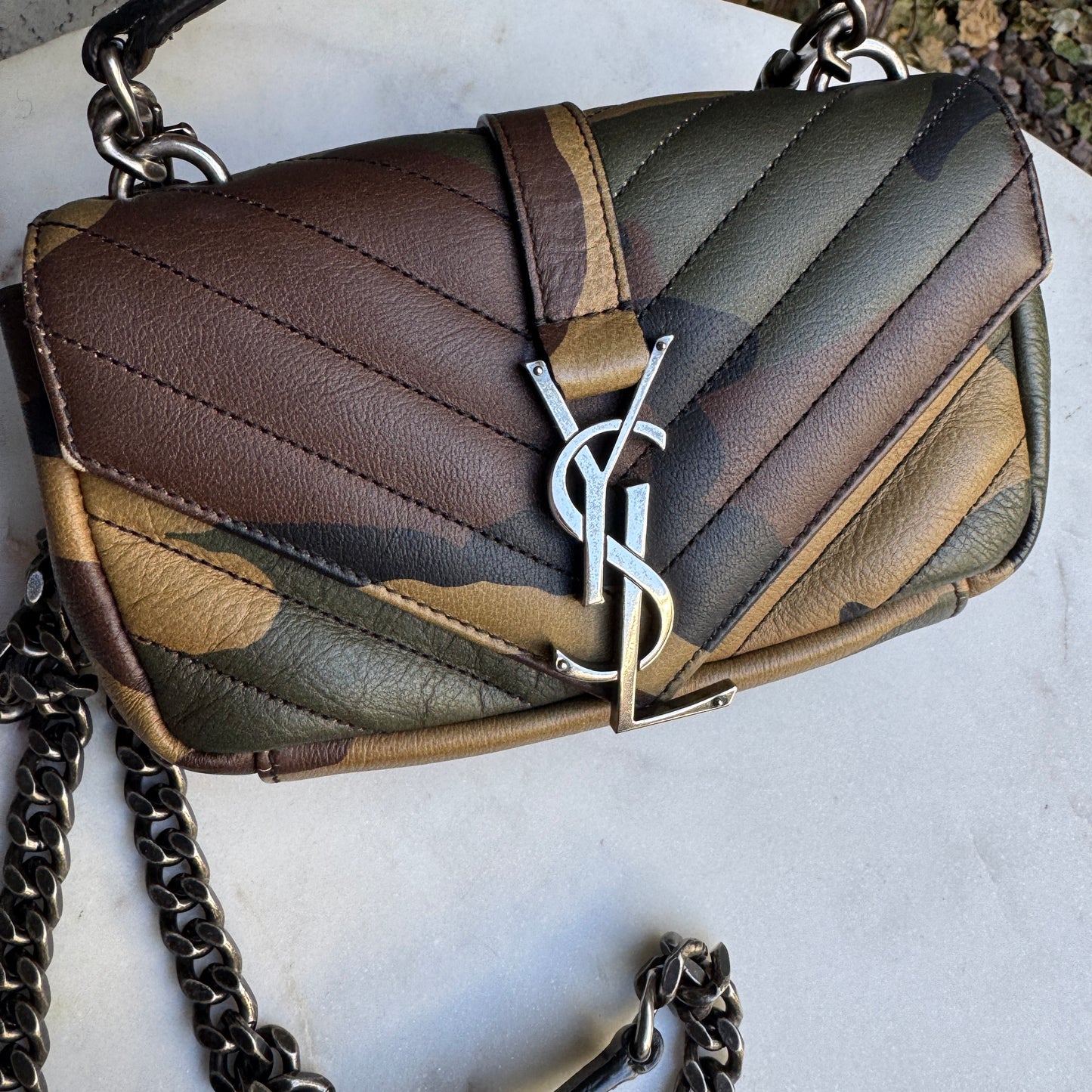 Saint Laurent Camo Mini College Crossbody