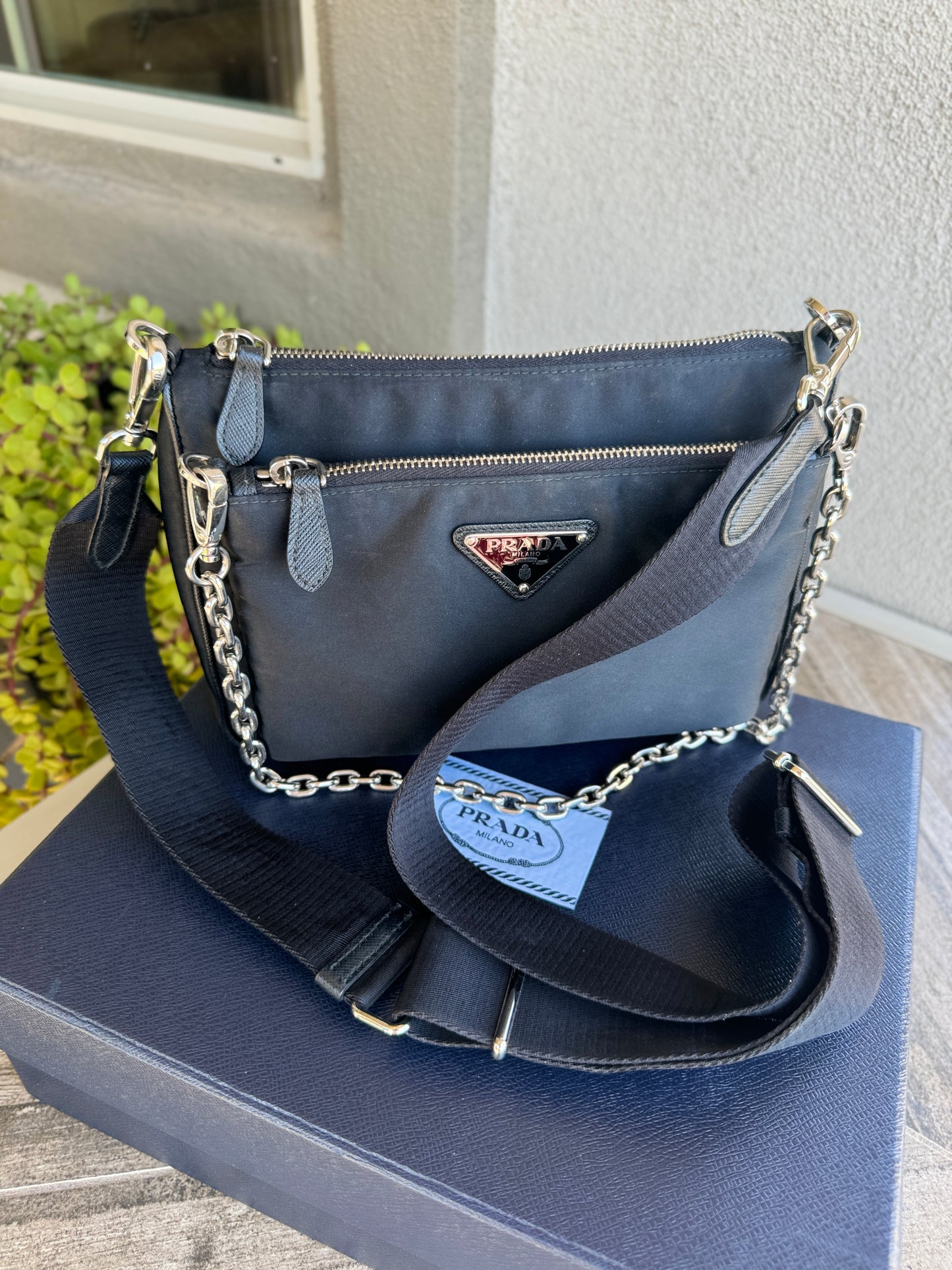 Prada Tessuto Re-Edition 2000 Nylon Double Zip Crossbody