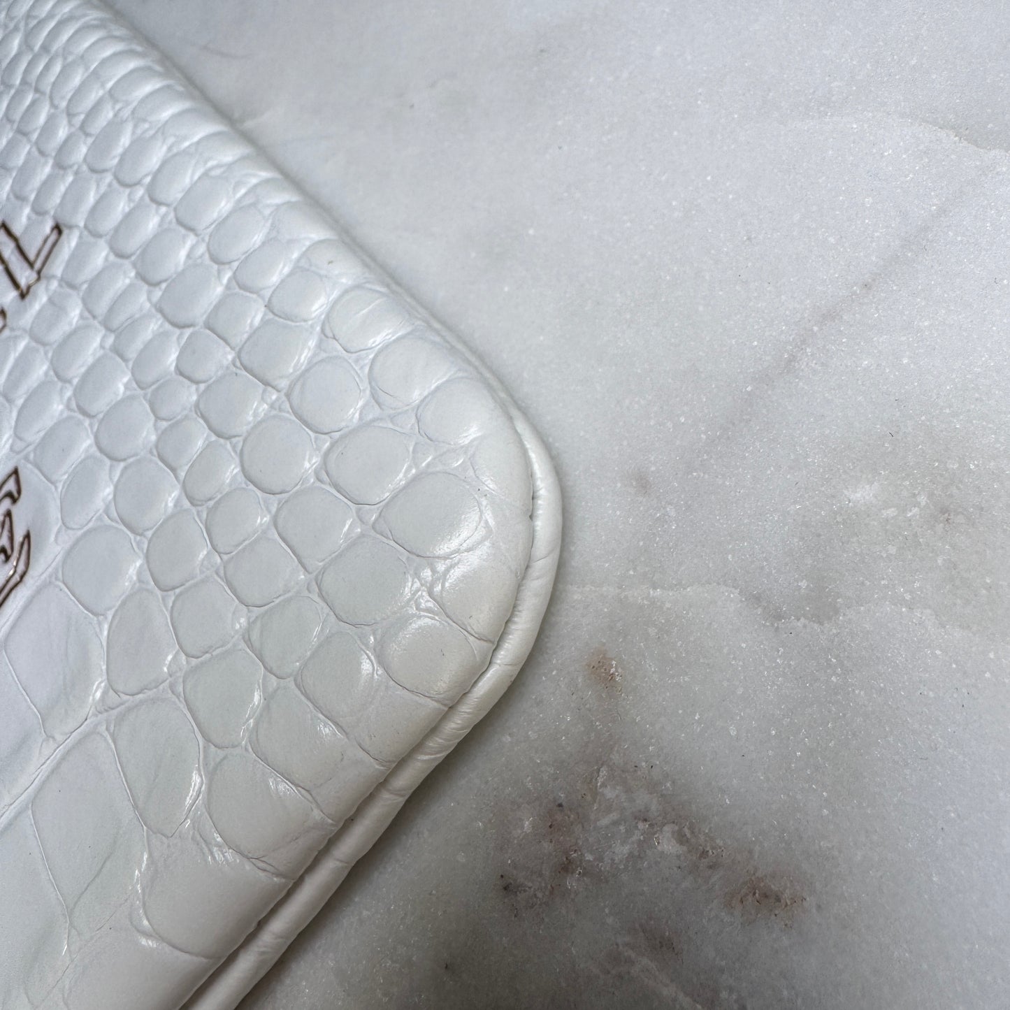 Chanel Croc Embossed Leather O-Case Clutch